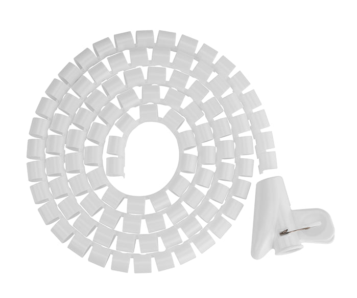 Brateck 15mm/0.59' Diameter Coiled Tube Cable Sleeve Material Polyethylene(PE) Dimensions 1000x15mm - White Brateck 15mm/0.59' Diameter Coiled Tube Cable Sleeve Material Polyethylene(PE) Dimensions 1000x15mm - White